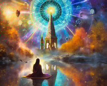 Spiritual setting with church spire illustrating psychic reading service