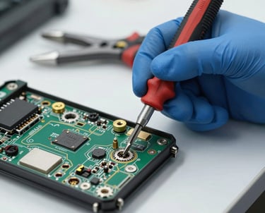 three person pointing the silver laptop computer