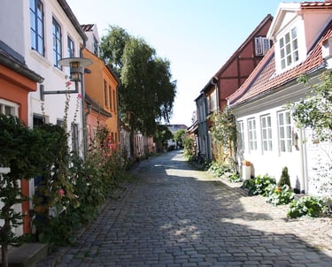 Aarhus Denmark Cobblestone Street