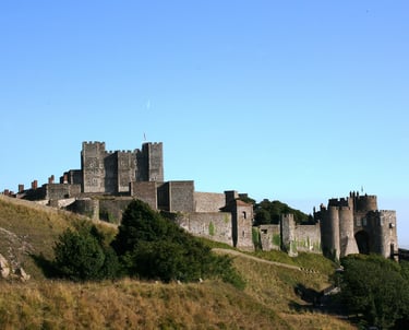 dover castle on grassy hill