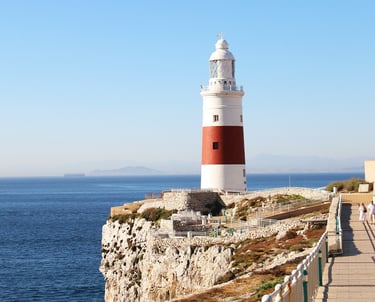 gibraltar lighthouse overlooking sea