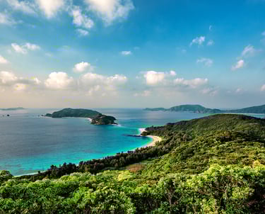 Islands surrounded by water near Okinawa japan