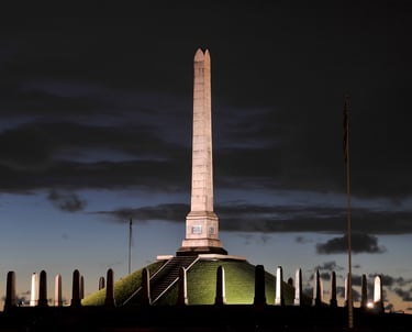Heraldshaugen Monument at Night Haugesund Norway