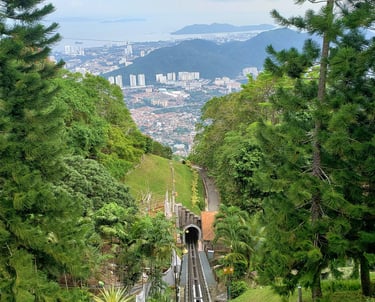 Penang city from on top of hill