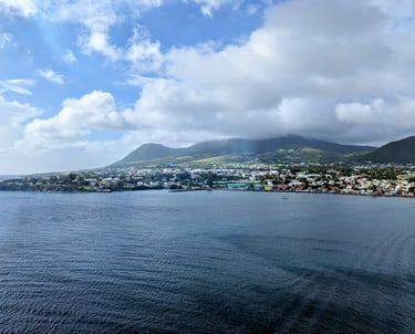 St. Kitts, Basseterre coast from ship