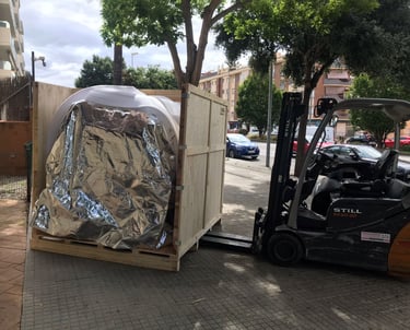 Cámara hiperbárica HE5000, descarga con grua