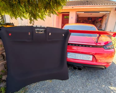 Réfection complète du ciel de toit Porsche Cayman S