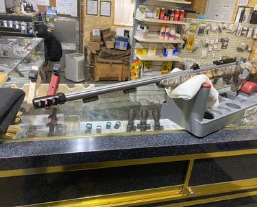 a muzzle loader with installed muzzle break