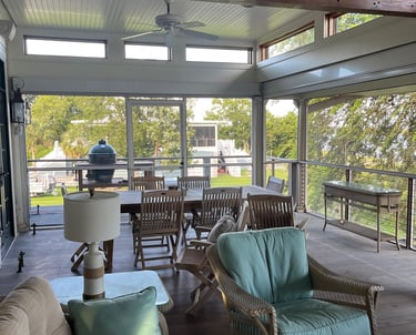 Beautiful screen porch in Daniel Island.