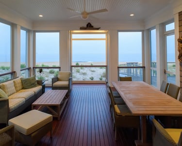 Beach view on 1st story beach house in Kiawah Island.