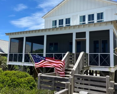 Oceanfront beach house with Mesh Guard Screen Tight System and Superscreen.