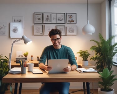 person holding laptop