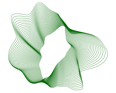 a green abstract design with a black background