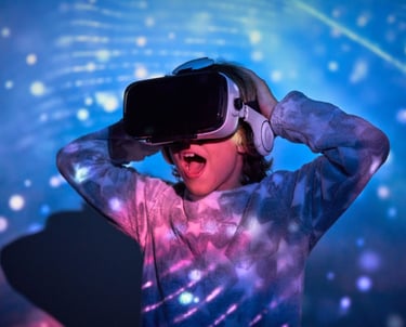 Un niño alucina con sus gafas de realidad virtual