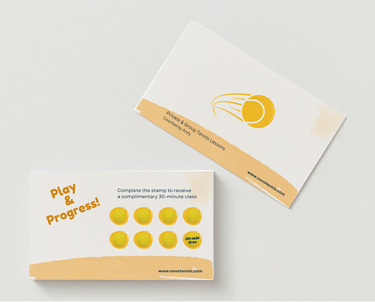 Novo Tennis Play & Progress Card