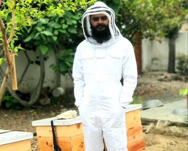 Beekeeper with Hives