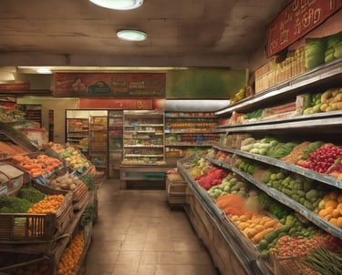 red and yellow store signage