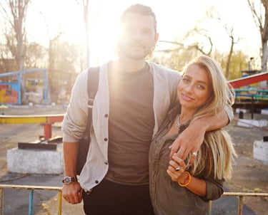 Sugar mommy and partner couple in Sydney enjoying sunset together, symbolizing real love found.