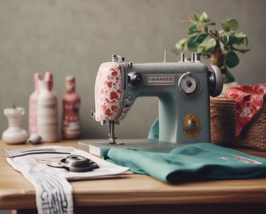 A group of diverse people working on sewing projects together.
