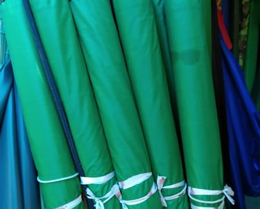 Bamboo Chick installation provides protection from sunlight, rain, and heat, along with natural shad