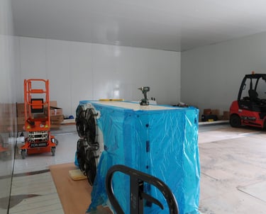 Installing an spilit cooling unit inside a commercial freezer room