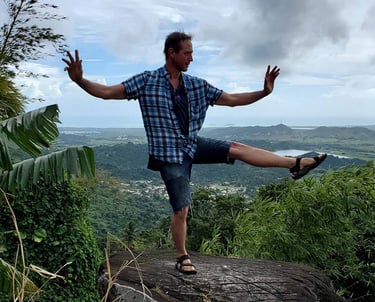 Johnny Demonstrating a Sun Style Tai Chi Toe Kick Outside In El Yunque Rainforest Puerto Rico