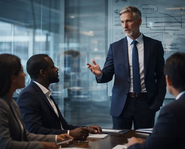 Consultant in conference room