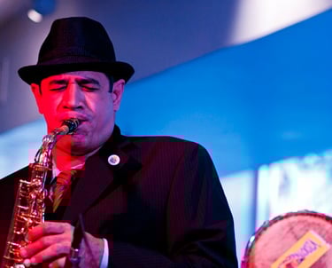 Maestro Bobby Ramirez playing alto saxophone at the South Florida Jazz Summit 2011