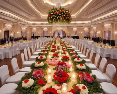 A diverse group of event service providers collaborating in a modern workspace.