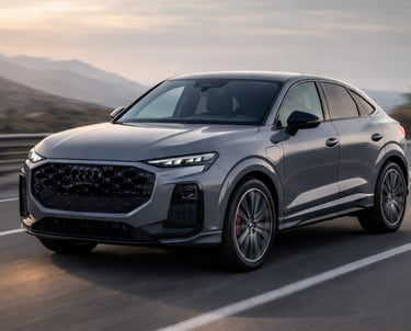 Novo Audi Q3 Sportback com motor diesel de 193 cv e tração quattro rodando na estrada