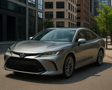 Toyota Camry 2025 híbrido em ambiente urbano no Brasil.
