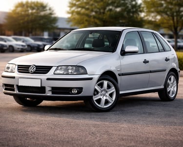 Carros até 30 mil: hatch compacto prata em estacionamento, opção econômica e confiável para comprar 