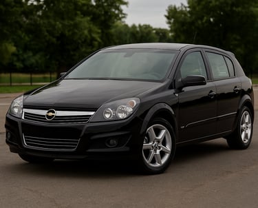 Chevrolet Vectra GT hatch 2008 preto visto de três quartos pela frente com montanhas ao fundo