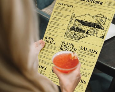 Katfish Kitchen Restaurant Menu & Table Tent