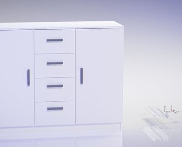 a cabinet with a drawer and a drawer with a drawer