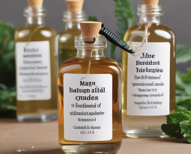DROPPER BOTTLES WITH A TEXT MENTIONED ON THEM NAMED "ESSENCIAL CRUDES"