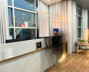 Reception area of Microblading & PMU, a microblading and permanent makeup studio in Oklahoma City