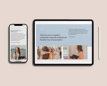 ein tablet und ein smartphone mit bildern einer website