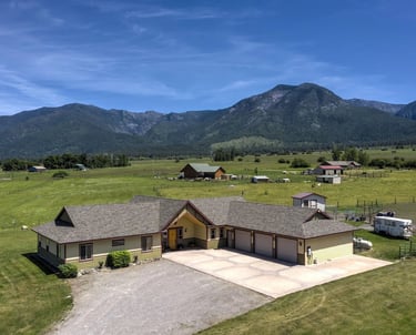 Custom Luxury house with 30car garage with the Mission Mountains in Arlee, MT