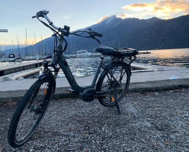 Vélo sur le bord du lac du Bourget