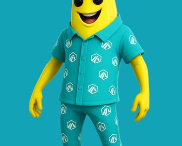 a banana banana peeler wearing a blue pajamas