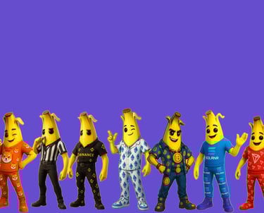 a row of five banana banana peelers in a row