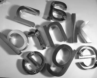 SS steel letter