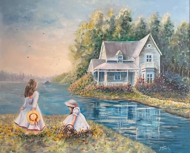 Destiny, oil on canvas painted by the artist Mireille Desroches