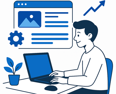 Homme qui suit les statistiques d'un site