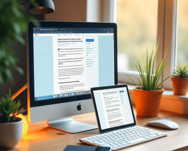 Un ordinateur affichant un blog, une tablette et un téléphone.