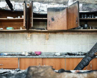 alt="devestation after kitchen fire in Long Island Home"