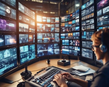 A modern office environment representing technology services.