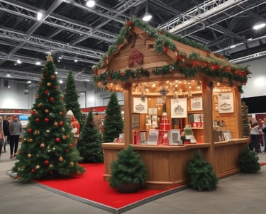 A stylish display of branded gifts and licensed drinkware.