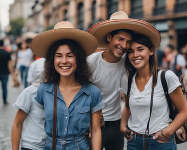 A tall modern skyscraper with reflective glass windows, surrounded by other buildings in an urban setting. A palm tree and well-maintained greenery are in the foreground, with a sign reading 'Immigration Tower' visible near the base.